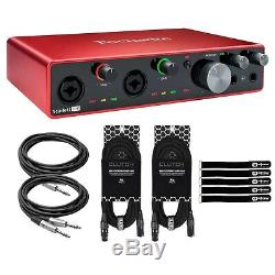Focusrite Scarlett 8i6 3rd Generation USB Audio Recording Interface Cables Pack
