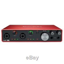 Focusrite Scarlett 8i6 3rd Generation USB Audio Recording Interface Cables Pack