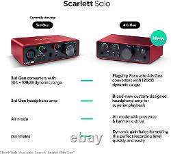 Focusrite Scarlett Solo 3rd Gen USB Audio Interface, The Guitarist, Vocalist, Or