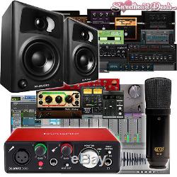 Focusrite Scarlett Solo MXL M-Audio Pro Tools Recording Studio Bundle Package