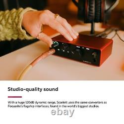Focusrite Scarlett Solo Studio 4th Gen USB Audio Interface Bundle for the