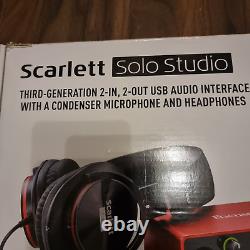 Focusrite Scarlett Solo Studio Audio Interface Bundle 3rd Gen 2 in 2 out USB