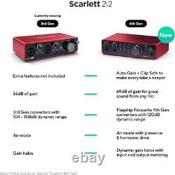 Focusrite Scarlett Solo Studio Mk3 USB Audio Interface plus stand