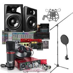 Focusrite Scarlett Solo Studio Recording Bundle with M-Audio AV32 Monitors