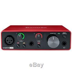 Focusrite Scarlett Solo USB Home Audio Recording Interface w Condenser Mic