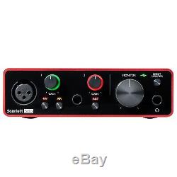 Focusrite Scarlett Solo USB Home Audio Recording Interface w Condenser Mic