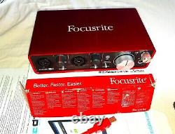 Focusrite scarlett 2i2 2nd gen, hardly used Fast Shipping BOXED USB CABLE