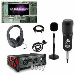 Home Recording Bundle Studio Package Pro Tools First with Tascam Interface