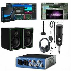 Home Recording Bundle with Presonus & Pro Tools First Mackie Audiobox 96K