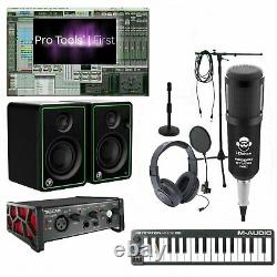 Home Studio Recording Bundle Mackie Monitors Tascam Keyboard with Pro Tools First