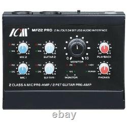 ICM MF-22 USB Audio Interface with 2 Class A Mic Preamp 24bit/96kHz FET Guitar