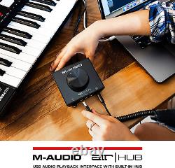 M-Audio AIRHUB USB / USB-C Desktop Audio Interface with Built-In 3-Port Hub