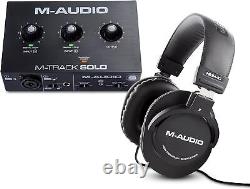 M-Audio Studio Equipment Bundle M-Track Solo USB Audio Interface and Over Ear