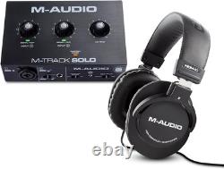 M-Audio Studio Equipment Bundle M-Track Solo USB Audio Interface and Over Ear