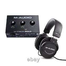 M-Audio Studio Equipment Bundle M-Track Solo USB Audio Interface and Over Ear