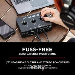 M-Audio Studio Equipment Bundle M-Track Solo USB Audio Interface and Over Ear