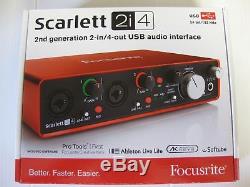 NEW! Focusrite Scarlett 2i4 2nd Gen Stereo 24-BIT USB Audio Interface withProTools