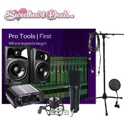 NEW Pro Tools First Home recording studio bundle package M-Audio Mic Speakers