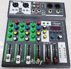 NS-6BT Audio Mixer 4 Channel USB Sound Card Interface Console Bluetooth