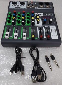 NS-6BT Audio Mixer 4 Channel USB Sound Card Interface Console Bluetooth