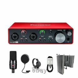 New Focusrite Scarlett 2i2 2x2 USB Audio Interface (3rd Generation)- Bundle