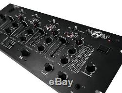 Omnitronic 4 HE 19 PM-444USB 4-Kanal-DJ-Mixer MISCHPULT USB-Audio-Interface XLR