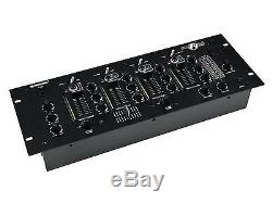 Omnitronic 4 HE 19 PM-444USB 4-Kanal-DJ-Mixer MISCHPULT USB-Audio-Interface XLR