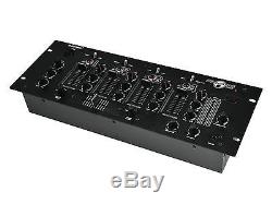 Omnitronic 4 HE 19 PM-444USB 4-Kanal-DJ-Mixer MISCHPULT USB-Audio-Interface XLR