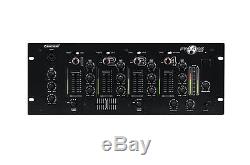 Omnitronic 4 HE 19 PM-444USB 4-Kanal-DJ-Mixer MISCHPULT USB-Audio-Interface XLR