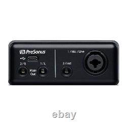 PreSonus Audio Box GO Ultra-Compact Mobile 2x2 USB-C Audio Interface Black