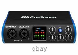 PreSonus Studio 24C 2X2 USB-C 24-bit/192kHz with 2 Mic Inputs Audio Interface