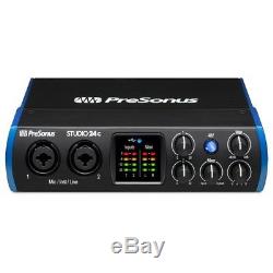 PreSonus Studio 24C Portable Home Recording USB MIDI Audio Interface + Software