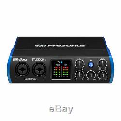PreSonus Studio 24c 2x4 USB-C Audio Interface, 24-bit/192kHz, XMAX Class A Mic