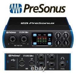 PreSonus Studio 26C Portable Home Recording USB MIDI Audio Interface + Software