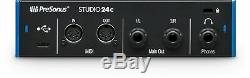 Presonus STUDIO 24C 2x2 USB-C Audio MIDI Recording Interface, 2 XMAX Mic Preamps