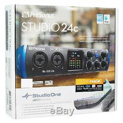 Presonus STUDIO 24C 2x2 USB-C Audio MIDI Recording Interface+Mixer+Headphones