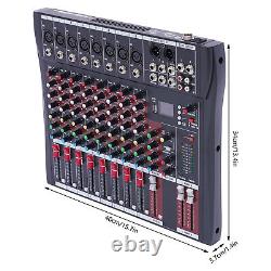Professional Audio Mixer Sound Board Console Desk System Interface 8 Channel USB