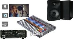 Professional Audio Recording Studio Mixer 12Ch w Speakers, USB Digital Interface