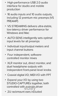 Roland 16 channel Audio Interface STUDIO CAPTURE 16x10, USB 2.0