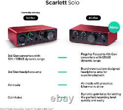 Scarlett Solo 3rd Gen USB Audio Interface Studio Quality Sound