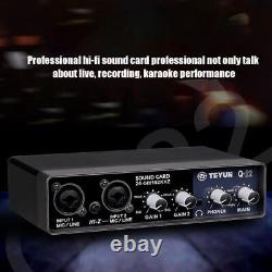 Sound Card Audio Interface USB Mic Preamplifier Guitar Bass Computers Recording