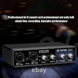 Sound Card Audio Interface Usb Mic Support Guitar Bass Recording Preamplifier