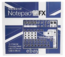 Soundcraft Notepad-12FX 12-Channel Recording Mixer with 4x4 USB DAW Interface + FX