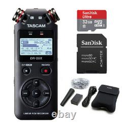 Tascam DR-05X Stereo USB Audio Interface with 32GB Card and Accessory Bundle