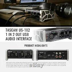 Tascam US-1X2 1 In 2 out USB Audio & MIDI Interface with HDDA Mic Preamps and iO