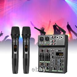 U10 4 Channels Compact Studio Mixer USB Audio Interface TWO Wireless Microphone
