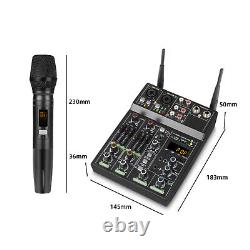 U10 4 Channels Compact Studio Mixer USB Audio Interface TWO Wireless Microphone