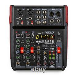Vonyx VM-KG06 Music Mixer 6-Channel, USB Audio Interface, Bluetooth & Effects