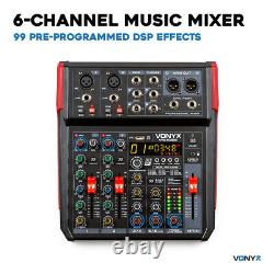 Vonyx VM-KG06 Music Mixer 6-Channel, USB Audio Interface, Bluetooth & Effects