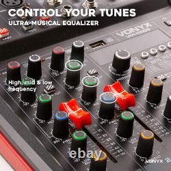 Vonyx VM-KG06 Music Mixer 6-Channel, USB Audio Interface, Bluetooth & Effects